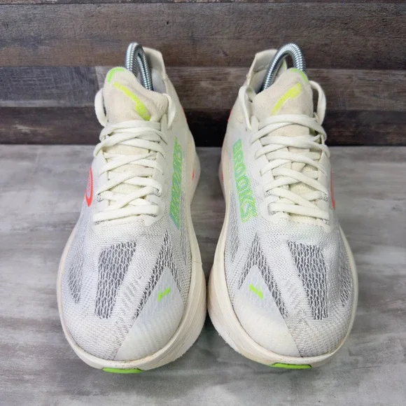 Brooks Hyperion Max Running Shoes Womens Size 7 White Neon Green 1204551B182 - Picture 2 of 9